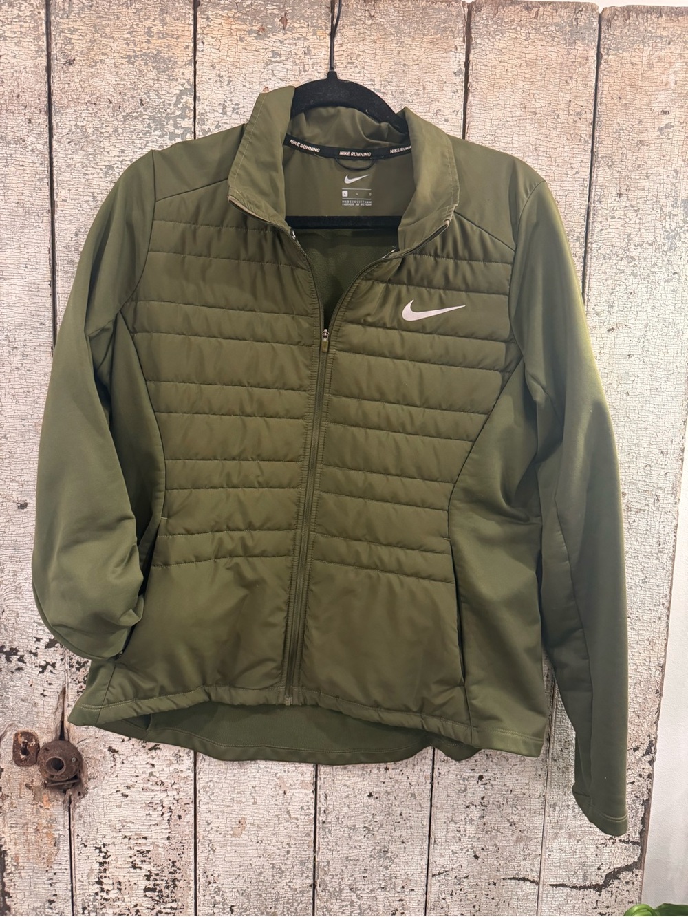 Nike Olive Green Women’s Quilted Hybrid Puffer Jacket
